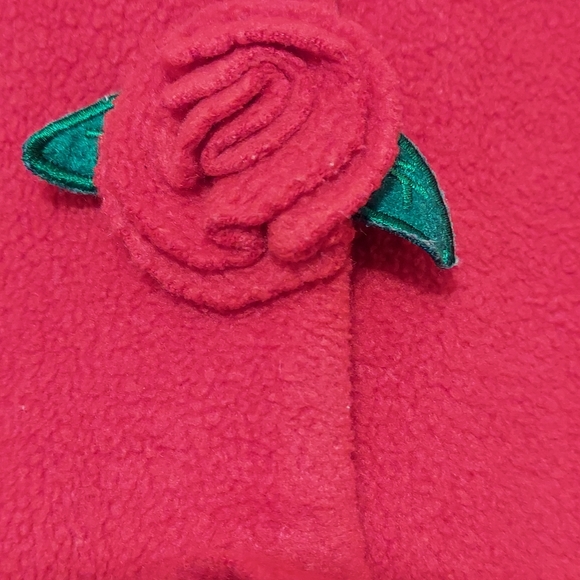 2nd Step Toddler Red Fleece Coat with Rose and Leaves Accent size 18Months - Picture 4 of 12